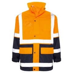 Spartan - Taped Hi Vis Waterproof Jacket - Orange/Navy
