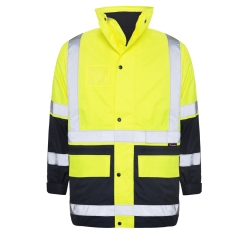 Spartan - Taped Waterproof Hi Vis 5-In-1 Jacket - Yellow/Navy