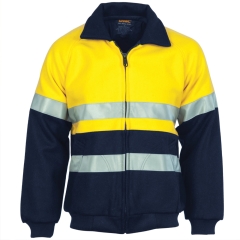 Taped Wool Blend Hi Vis Bluey Jacket - Yellow/Navy