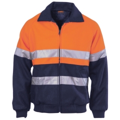 Taped Wool Blend Hi Vis Bluey Jacket - Orange/Navy