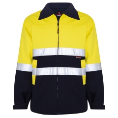 Spartan - Taped Heavyweight Cotton Drill Hi Vis Jacket - Yellow/Navy