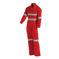 Taped Hi Vis Mid-Weight Coverall - Red