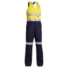 Taped Hi Vis Action Back Overalls - Yellow/Navy