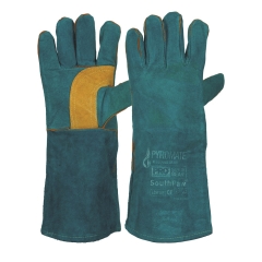 Pyromate South Paw Green & Gold Lefties Welding Gloves