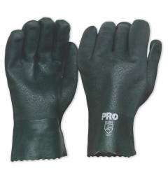 Green PVC Double Dipped Gloves - 27cm
