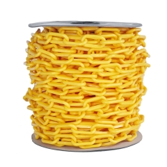 Yellow Plastic Safety Chain - 25m Roll