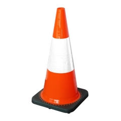 Traffic Cone - Reflective - Black Base 700mm