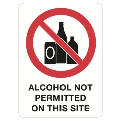 Alcohol Not Permitted On This Site Sign - Metal - 600 x 450