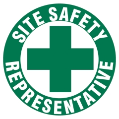 First Aid Site Safety Representative Hard Hat - Sticker - 10/sheet - 50 OD