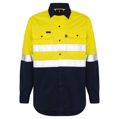 Spartan - Taped Cool Breathe Lightweight Hi Vis Shirt - Yellow/Navy