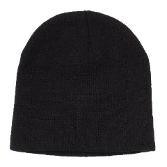 Acrylic Roll Down Beanie - Black