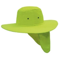 Canvas Sun Hat With Flap - Yellow