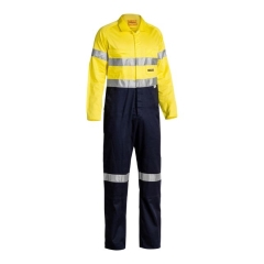 Bisley - Taped Hi Vis Lightweight Coverall - Yellow/Navy