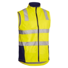 Bisley - Taped Hi Vis Soft Shell Vest - Yellow/Navy