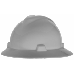 MSA - V-Gard Full Brim Hard Hat, Fas-Trac III 4 Point - White