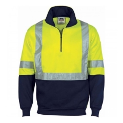 DNC - Cross Back Taped Two Tone Hi Vis 1/2 Zip Fleecy - Yellow/Navy
