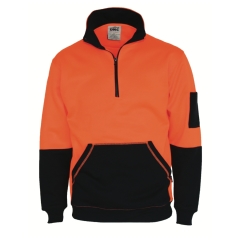 DNC - Hi Vis 1/2 Zip Super Fleecy - Orange/Navy