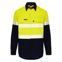 Spartan - Taped Lightweight Hi Vis Arc Flash HRC2 Shirt - Yellow/Navy