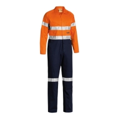 Bisley - Taped Hi Vis Lightweight Coverall - Orange/Navy