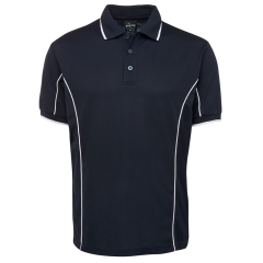 JB's Podium Piping Polo Shirt - Navy/White
