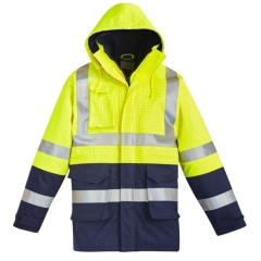Syzmik - Taped Waterproof FR Arc Flash Jacket - Yellow/Navy