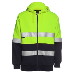 JB's - Taped Full Zip Hi Vis Hoodie - Yellow/Navy