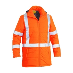 Bisley - Taped Hi Vis Puffer Jacket with X Back - Orange