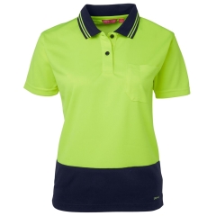 JB's - Ladies Hi Vis Comfort Polo - Yellow/Navy