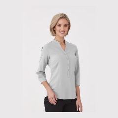 City Collection - So Ezy 3/4 Sleeve Shirt - Silver