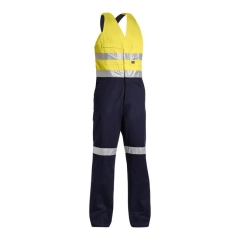 Bisley - Taped Hi Vis Action Back Overall - Yellow/Navy