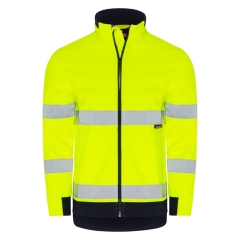 Spartan - Taped Water Resistant Hi Vis Soft Shell Jacket - Yellow/Navy