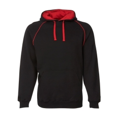 JB's - Contrast Fleecy Hoodie - Black/Red