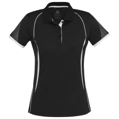 Biz Collection - Ladies Razor Polo - Black/White