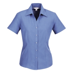 Biz Collection - Ladies Plain Oasis Short Sleeve Shirt - Mid Blue