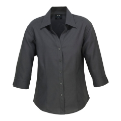 Biz Collection - Ladies Plain Oasis 3/4 Sleeve Shirt - Charcoal