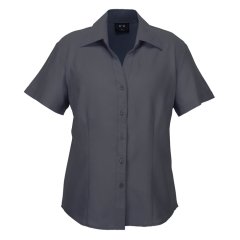 Biz Collection - Ladies Plain Oasis Short Sleeve Shirt - Charcoal