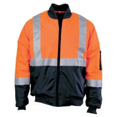 DNC - Taped Two Tone Hi Vis Bomber Jacket - Orange/Navy