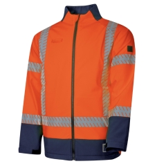 Taped Hi Vis Inherent FR Softshell Jacket - Orange/Navy