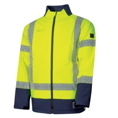 Taped Hi Vis Inherent FR Softshell Jacket - Yellow/Navy