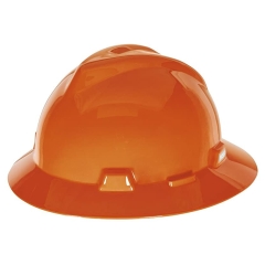 MSA - V-Gard Full Brim Hard Hat, Fas-Trac III 4 Point - Orange