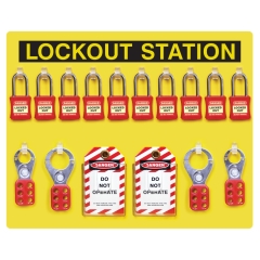 Front On Open Lockout Station - 10 Padlocks