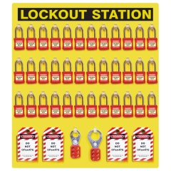 Front On Open Lockout Station - 36 Padlocks