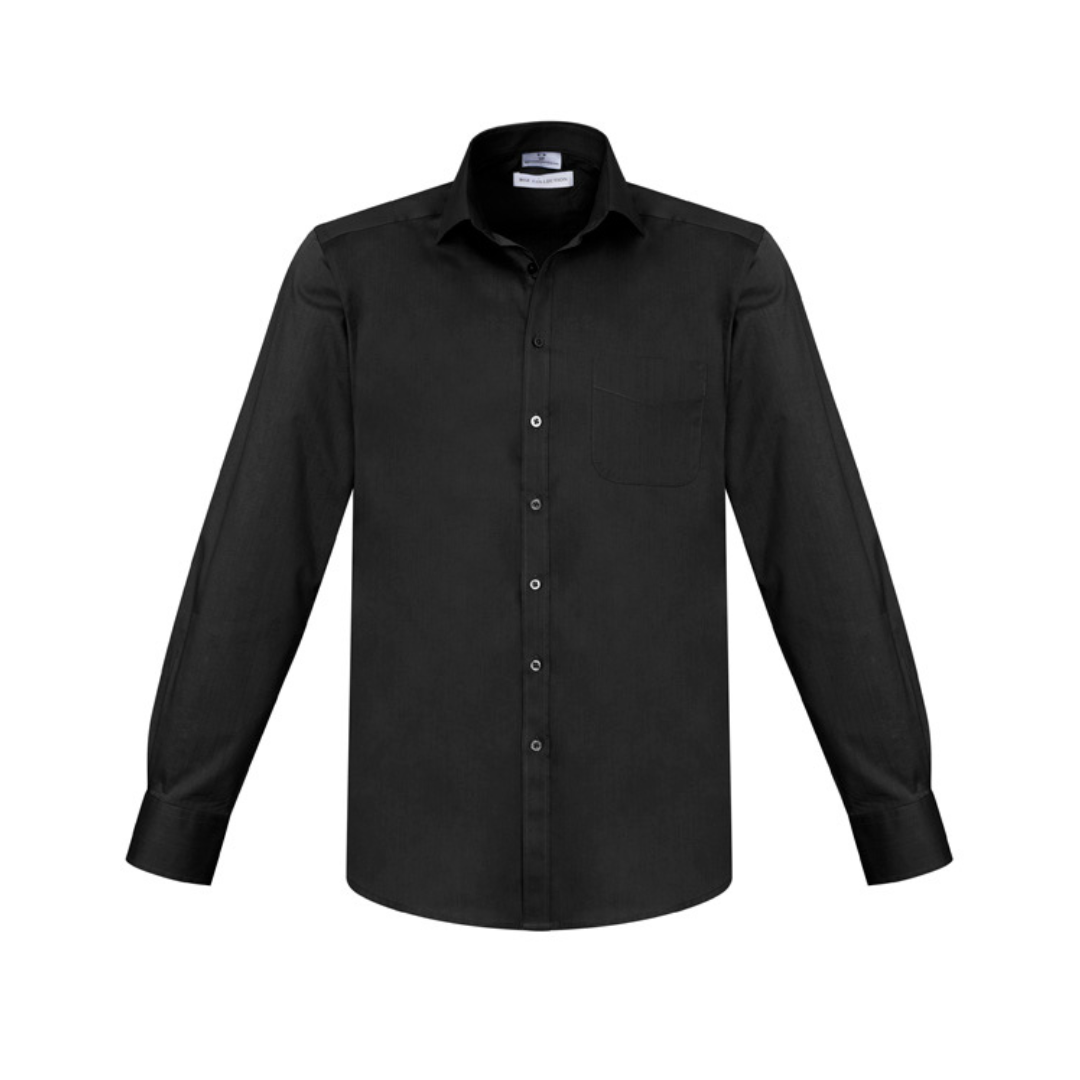 Biz Collection - Mens Monaco Long Sleeve Shirt - Black