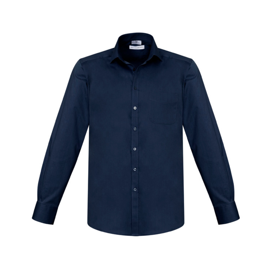 Biz Collection - Mens Monaco Long Sleeve Shirt - Ink