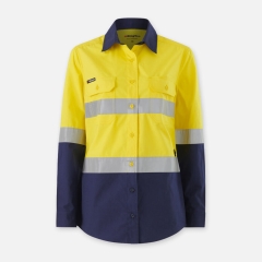 King Gee - Women's Hi-Vis Reflective Long Sleeve Work Shirt