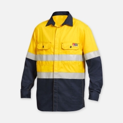 King Gee - ShieldTec FR HiVis Shirt PPE2 Taped - Yellow/Navy