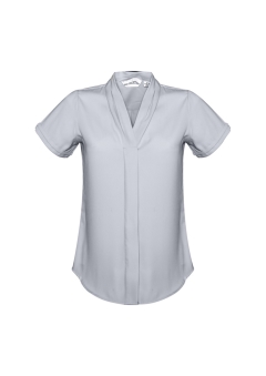 Biz Collection -Ladies Madison Short Sleeve Shirt - Silver Mist