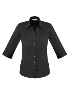 Biz Corporates - Ladies Monaco 3/4 Sleeve Shirt - Black