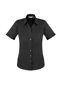 Biz Corporates - Ladies Monaco Short Sleeve Shirt - Black