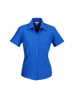 Biz Collection - Ladies Plain Oasis Short Sleeve Shirt - Electric Blue